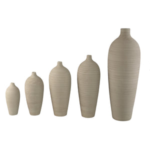 Vase – Steinzeug Keramik, Flaschen Design, Beige Farbe, XS – Cavinn | PTMD