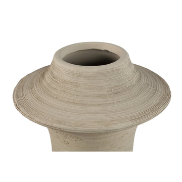 Vase – Stoneware Ceramic, Ring Design, Beige Color, L – Rinder | PTMD