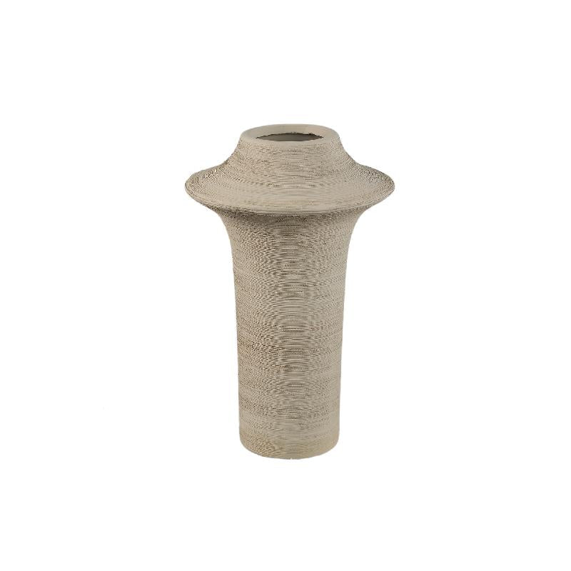 Vase – Stoneware Ceramic, Ring Design, Beige Color, L – Rinder | PTMD
