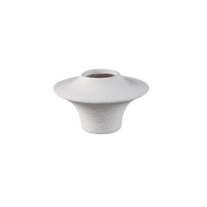Vase – Stoneware Ceramic, Ring Design, White Color, Low Shape – Rinder | PTMD