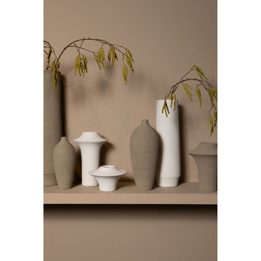 Vase – Steinzeug Keramik, Flaschen Design, Beige Farbe, S – Cavinn | PTMD