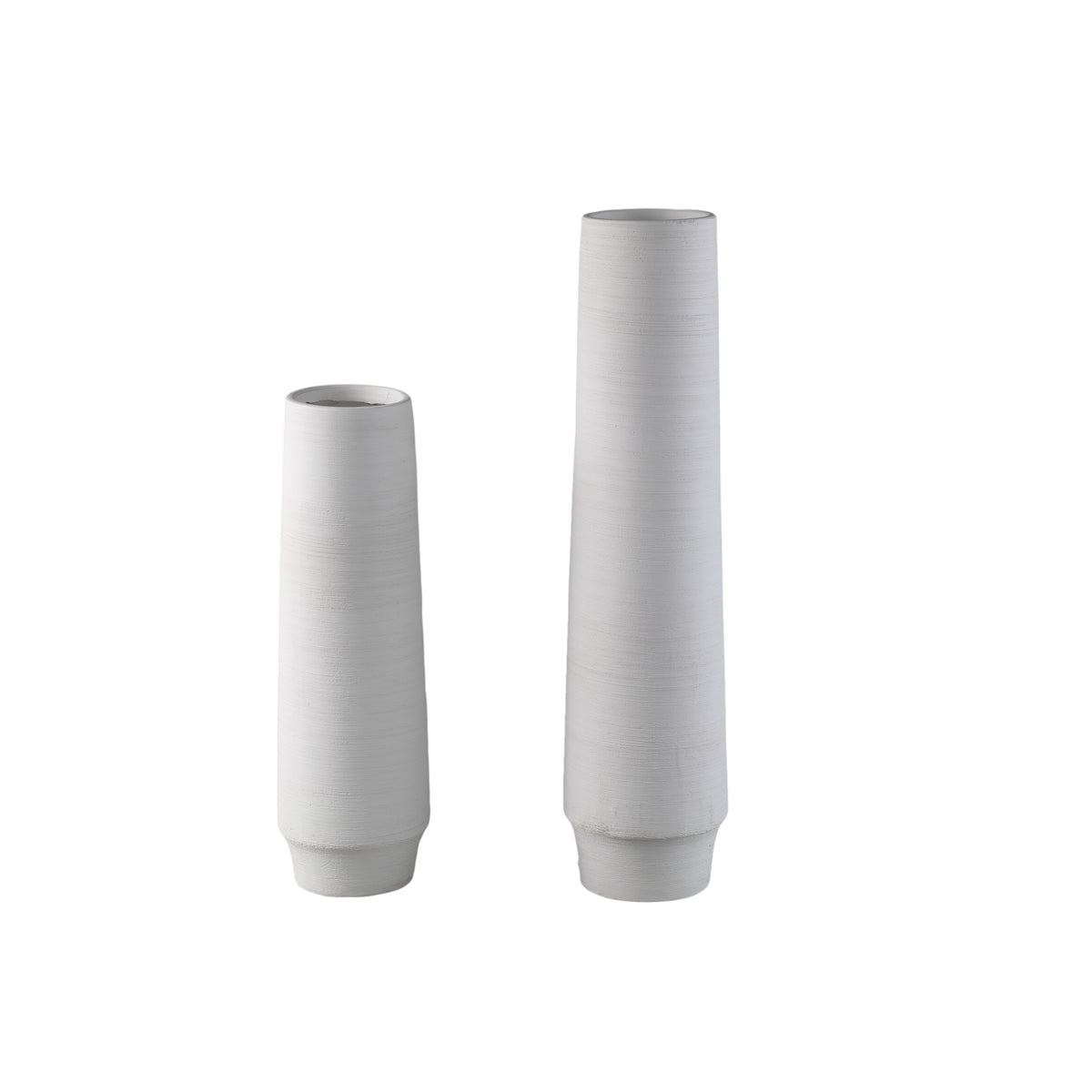 Vase - Stoneware Ceramic, Matte Design, White Color, L - Zonna | PTMD