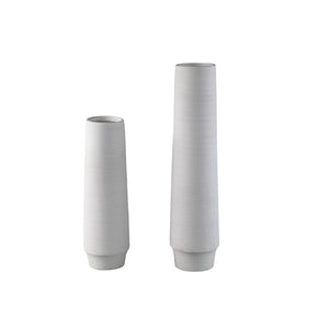 Vase - Stoneware Ceramic, Matte Design, White Color, L - Zonna | PTMD