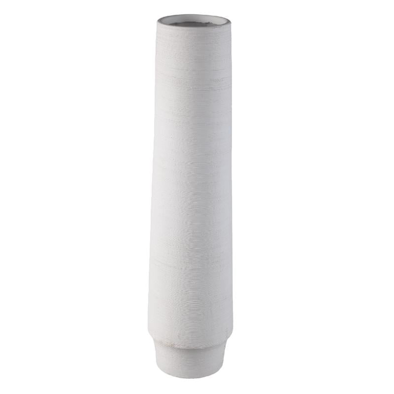 Vase - Stoneware Ceramic, Matte Design, White Color, L - Zonna | PTMD