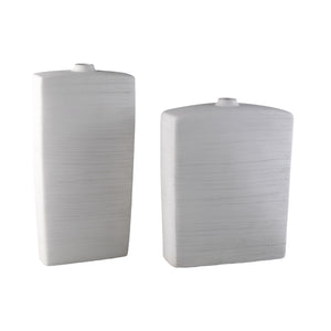 Vase – Rechteck Design, Keramik Material, Weiße Farbe, S – Janettee | PTMD
