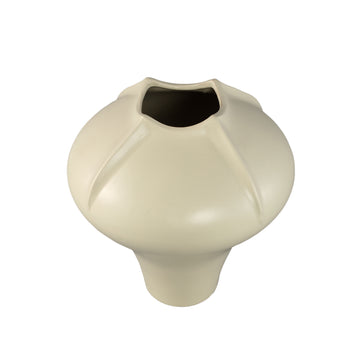 Vase – Cream Surface, Matte Finish, Organic Shape, Stoneware, L – Ginos | PTMD