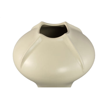 Vase – Cream Surface, Matte Finish, Organic Shape, Stoneware, L – Ginos | PTMD