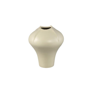 Vase – Cream-colored surface, Matte finish, Organic shape, Stoneware, S – Ginos | PTMD