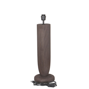Mango wood table lamp with brown shade and simple, round design – Lorinne | PTMD