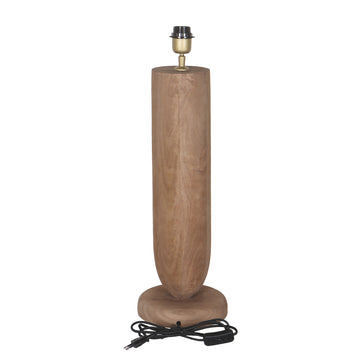 Tischlampe aus Mangoholz mit Naturton und schlichtem Design in runder Form – Lorinne | PTMD