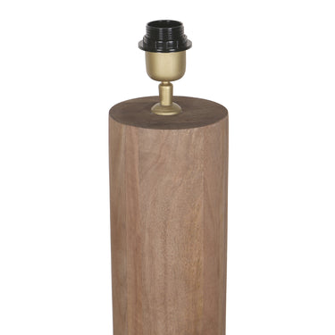 Tischlampe aus Mangoholz mit Naturton und schlichtem Design in runder Form – Lorinne | PTMD