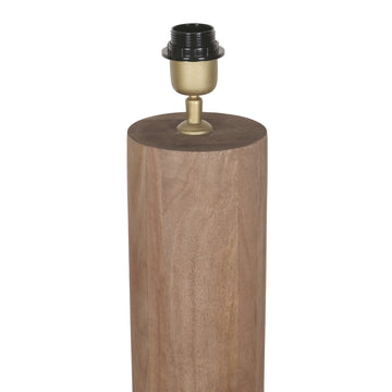 Tischlampe aus Mangoholz mit Naturton und schlichtem Design in runder Form – Lorinne | PTMD