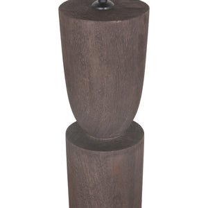 Mango Wood Table Lamp with Brown Shade and Double Round Design – Lorinne | PTMD