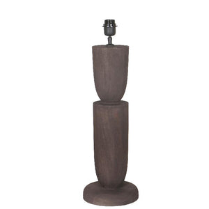 Mango Wood Table Lamp with Brown Shade and Double Round Design – Lorinne | PTMD