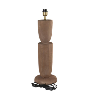 Tischlampe aus Mangoholz mit Naturton und doppeltem Design in runder Form – Lorinne | PTMD