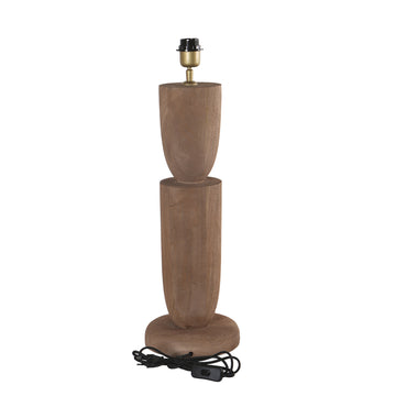 Tischlampe aus Mangoholz mit Naturton und doppeltem Design in runder Form – Lorinne | PTMD