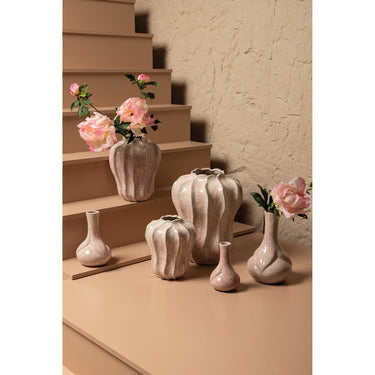 Vase – Rosafarbe, Runde Form, Wellenform, Keramik, S – Hamish | PTMD