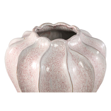 Vase - Pink, Round Shape, Wavy Shape, Ceramic, L - Hamish | PTMD