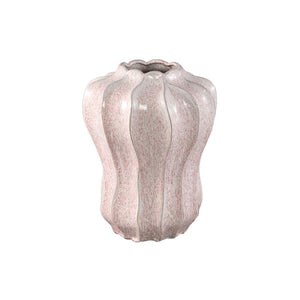 Vase - Pink, Round Shape, Wavy Shape, Ceramic, L - Hamish | PTMD