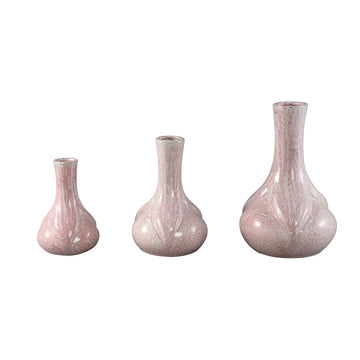 Vase – Pink, Round Shape, Tapered Opening, Ceramic, L – Hailey | PTMD