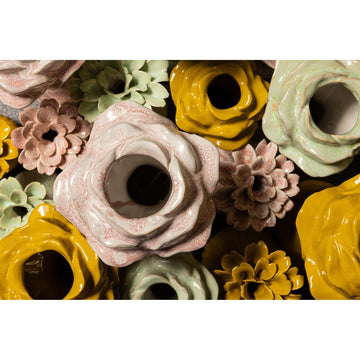 Vase - Ceramic material, Flower shape design, Pink color, L - Minerva | PTMD