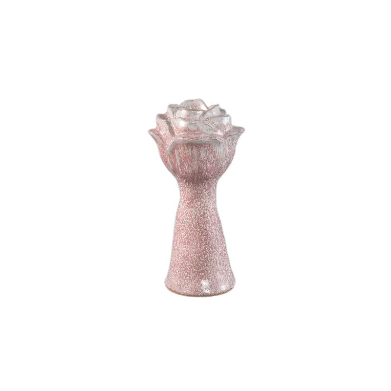 Vase – ceramic material, flower shape design, pink color, M – Minerva | PTMD