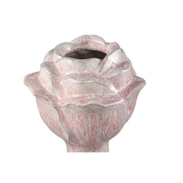 Vase - Ceramic material, Flower shape design, Pink color, L - Minerva | PTMD