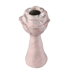 Vase - Ceramic material, Flower shape design, Pink color, L - Minerva | PTMD