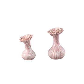 Vase – Ceramic Material, Floral Design, Pink Color, S – Dolores | PTMD