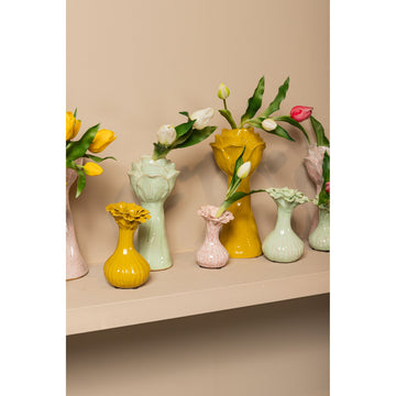 Vase – Ceramic Material, Floral Design, Pink Color, S – Dolores | PTMD