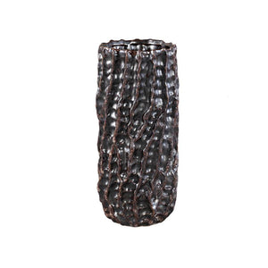 Pot – Ceramic Surface, Rough Pattern Design, Dark Brown, XL – Vikton | PTMD