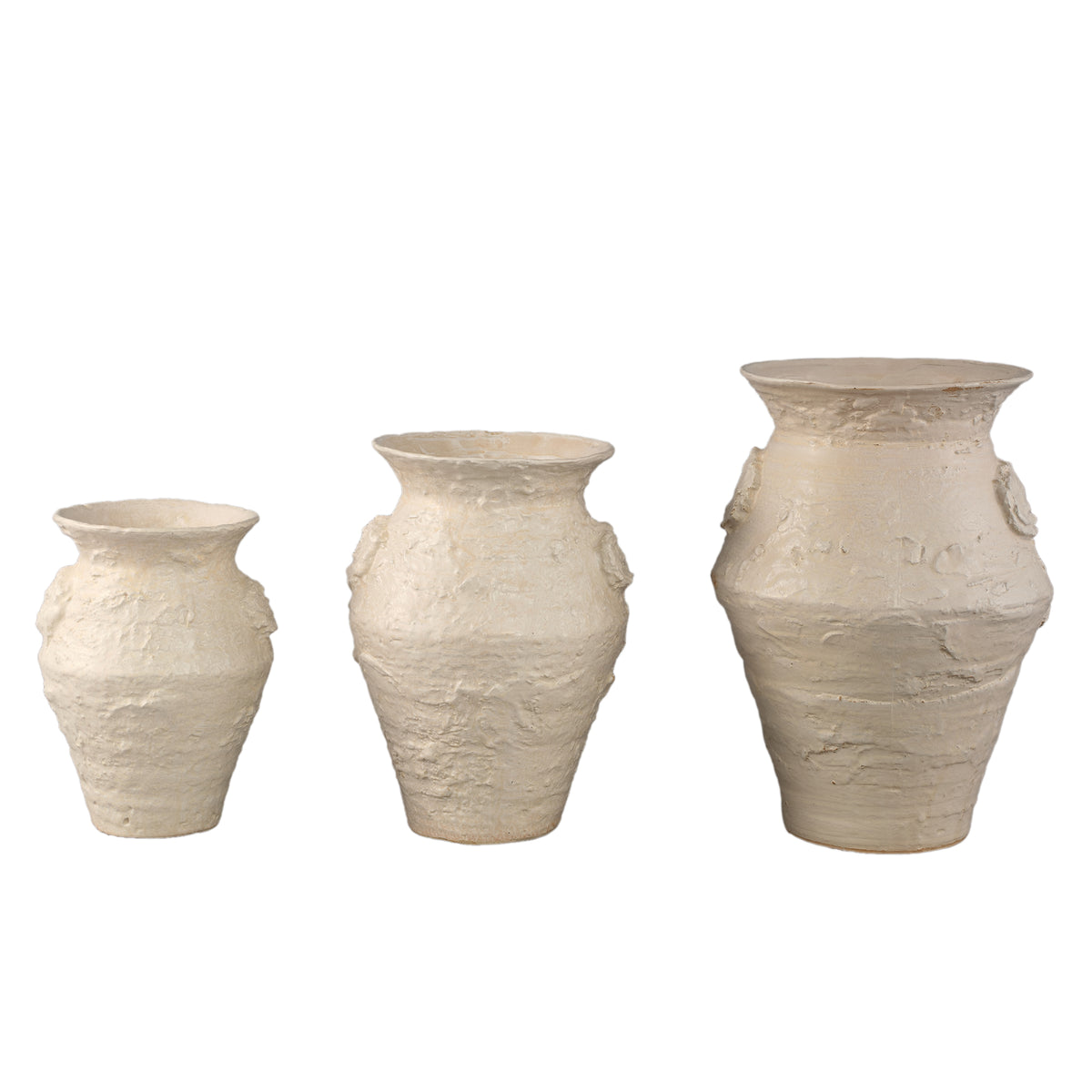 Jug - Beige surface, Round shape, Rough texture, Ceramic, S - Leandra | PTMD