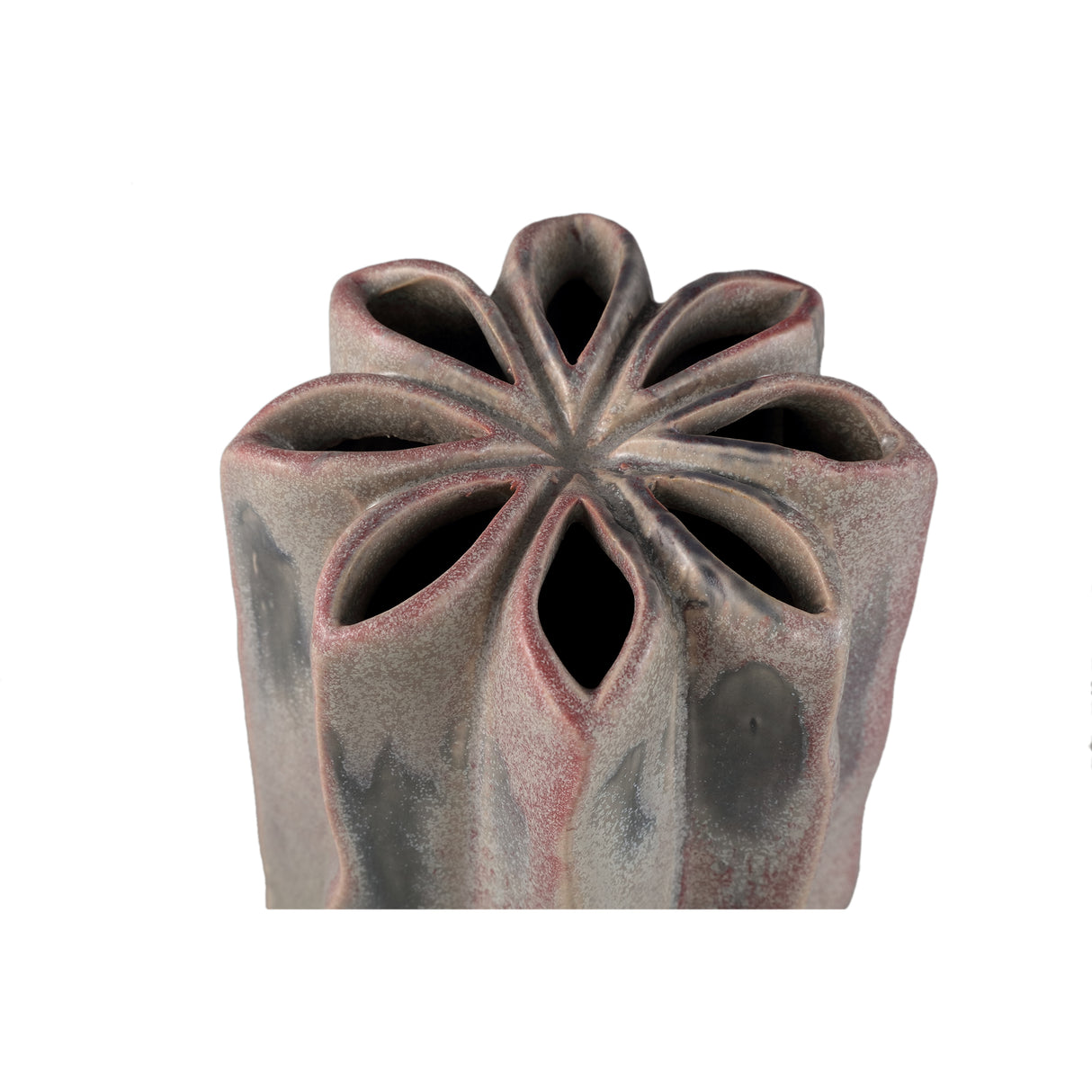 Vase – Runde Form, Keramik Material, Mehrloch Design, Lila, L  – Marte | PTMD