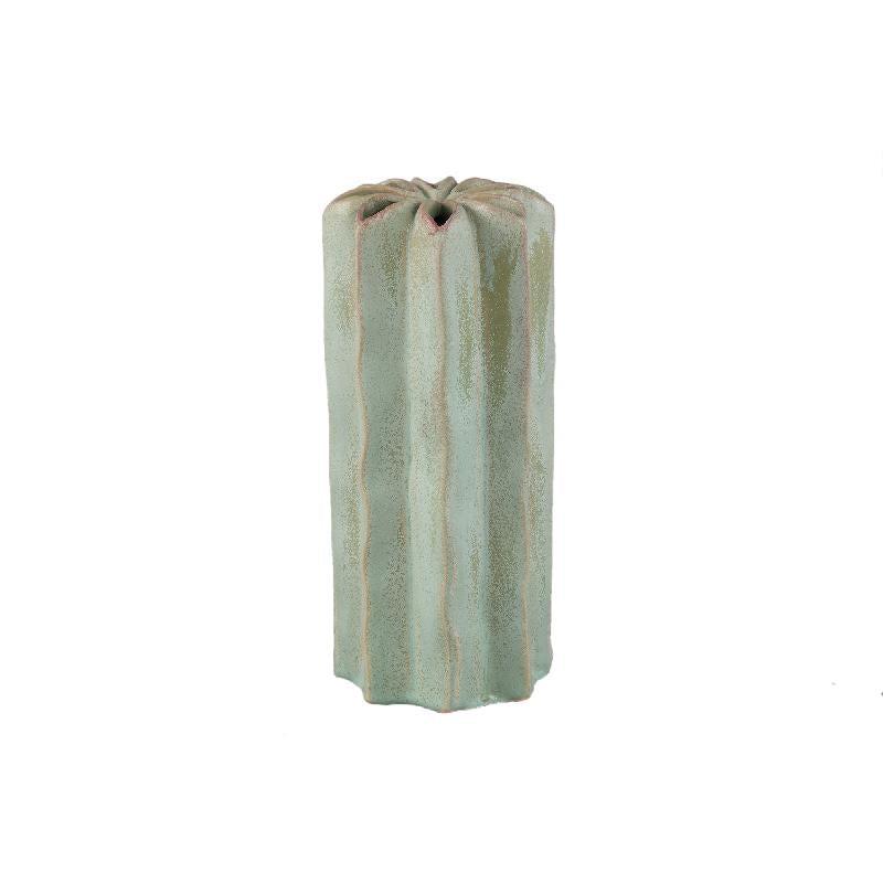Vase – Runde Form, Keramik Material, Mehrloch Design, Grün, L  – Marte | PTMD