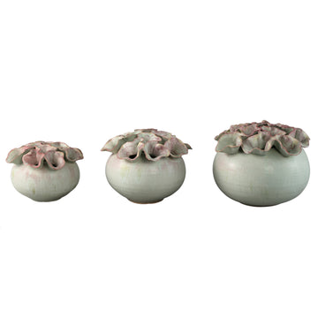 Vase – Mint Green Surface, Flower Shape, Hole Design, Ceramic Material, S – Jullia | PTMD