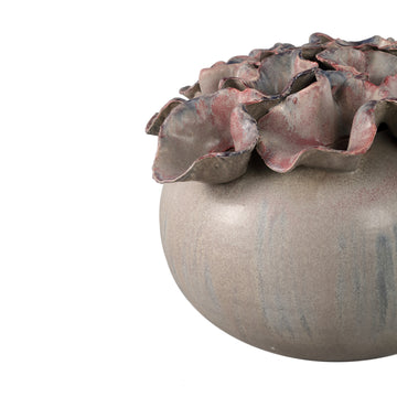 Vase – Lilac surface, floral shape, hole design, ceramic material, L – Jullia | PTMD