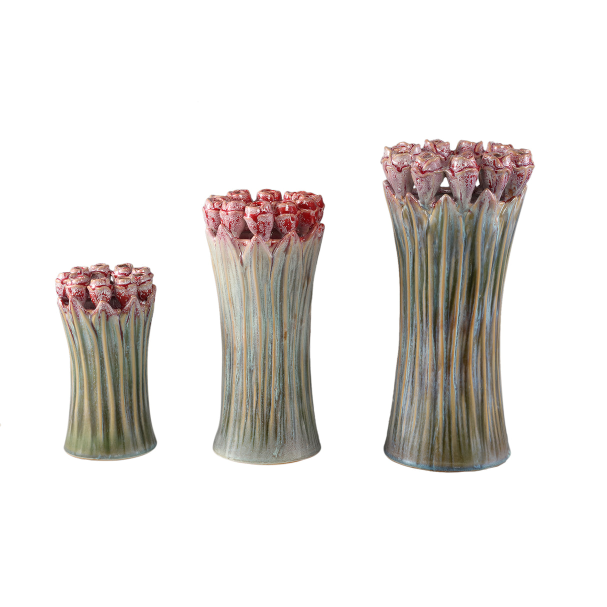 Vase – Tulip Shape Design, Ceramic Material, Mint Green Color, M – Tulips | PTMD