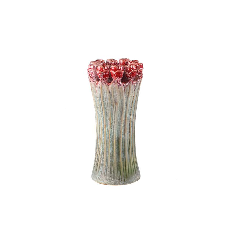 Vase – Tulip Shape Design, Ceramic Material, Mint Green Color, M – Tulips | PTMD