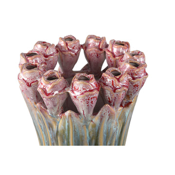 Vase – Tulip-shaped Design, Ceramic Material, Mint Green Color, L – Tulips | PTMD