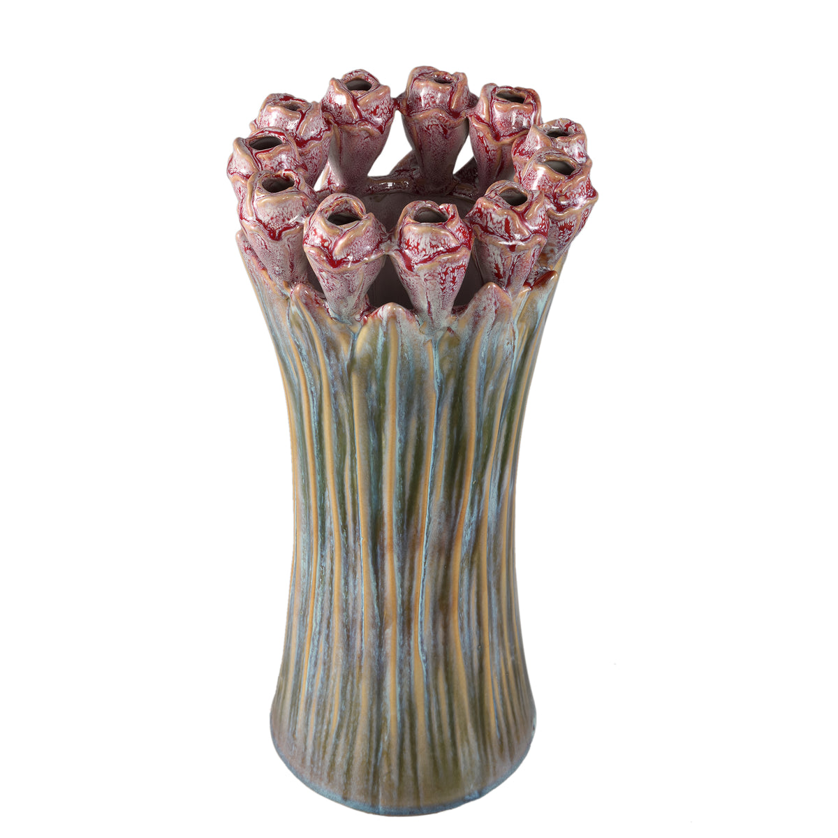 Vase – Tulpenform Design, Keramik Material, Mintgrün Farbe, L – Tulips | PTMD