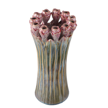 Vase – Tulip-shaped Design, Ceramic Material, Mint Green Color, L – Tulips | PTMD
