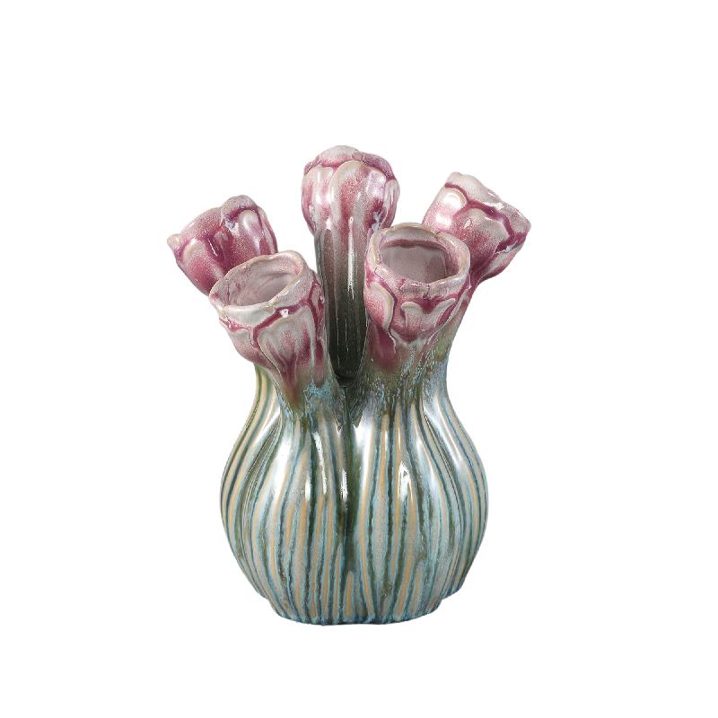 Vase – Blumenform Design, Keramik Material, Flieder Farbe, M – Annmarie | PTMD
