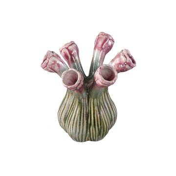 Vase – Flower shape design, Ceramic material, Lilac color, L – Annmarie | PTMD