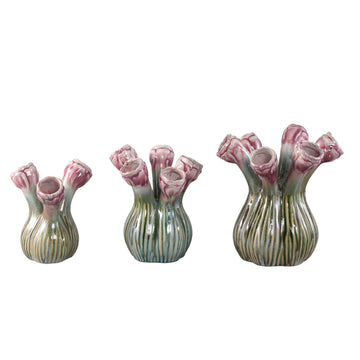 Vase – Flower shape design, Ceramic material, Lilac color, L – Annmarie | PTMD