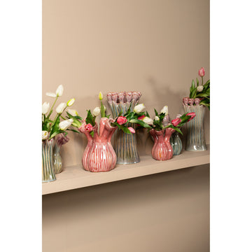 Vase – Flower Shape Design, Ceramic Material, Pink Color, S – Annmarie | PTMD