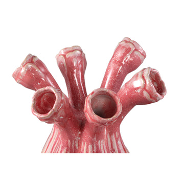 Vase - Flower Shape Design, Ceramic Material, Pink Color, L - Annmarie | PTMD
