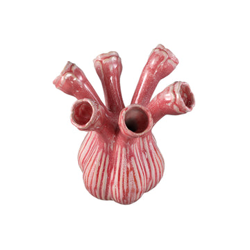 Vase - Flower Shape Design, Ceramic Material, Pink Color, L - Annmarie | PTMD