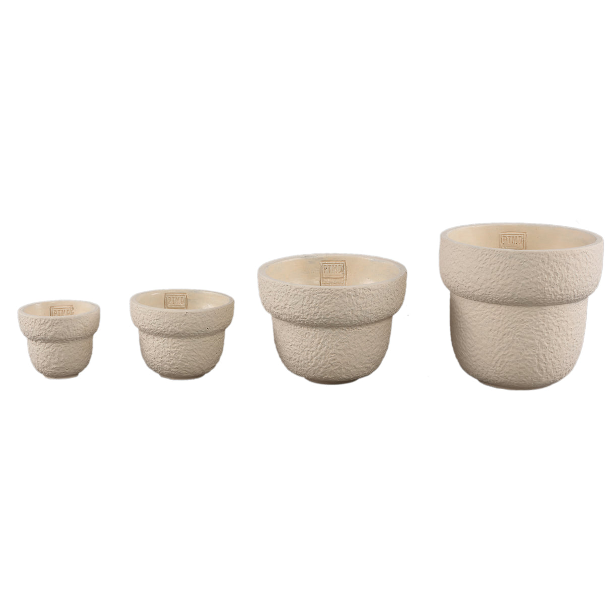 Blumentopf – Runde Form, Raue Oberfläche, Creme Farbe, L – Hillie | PTMD