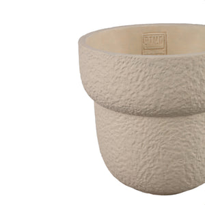 Blumentopf – Runde Form, Raue Oberfläche, Creme Farbe, L – Hillie | PTMD