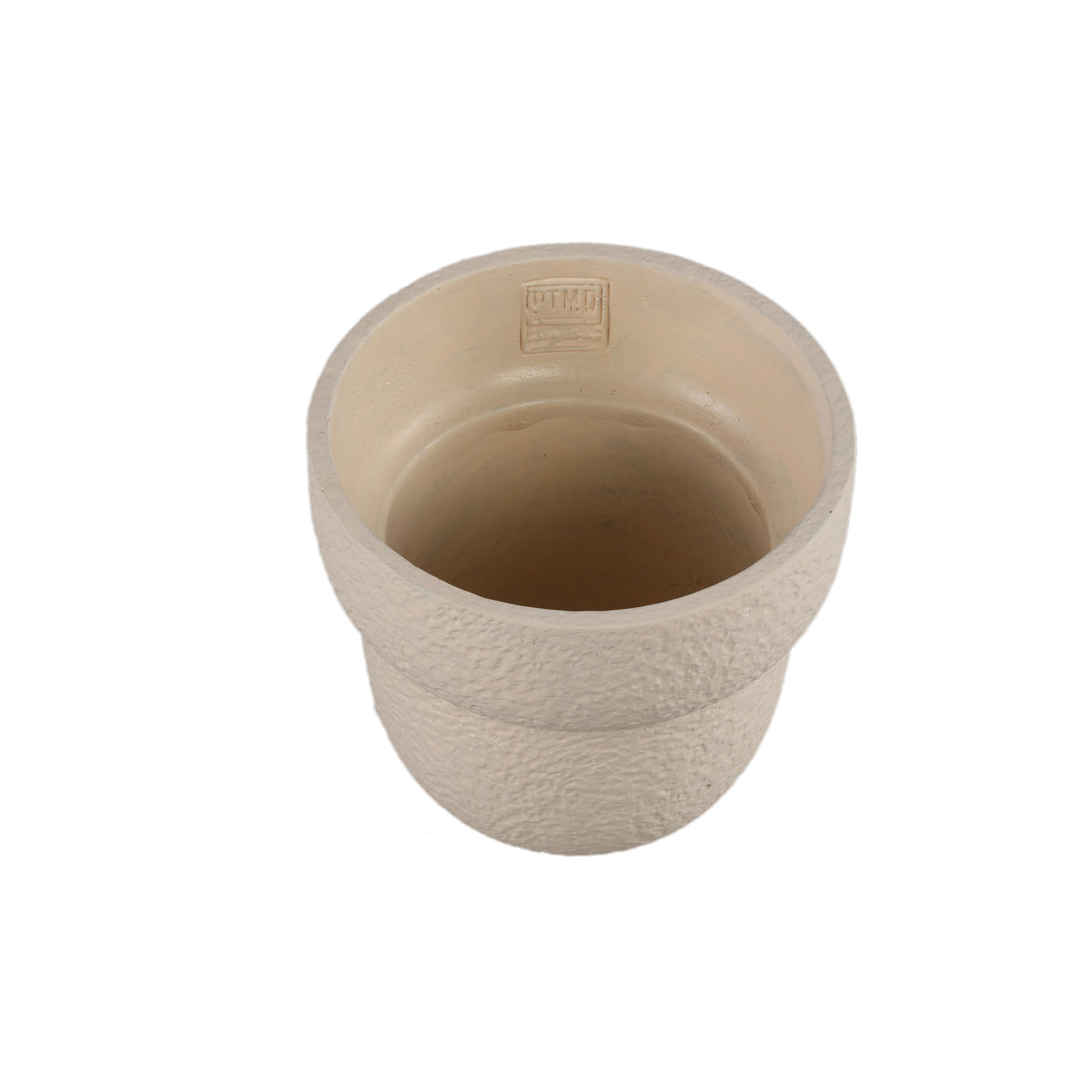 Blumentopf – Runde Form, Raue Oberfläche, Creme Farbe, L – Hillie | PTMD
